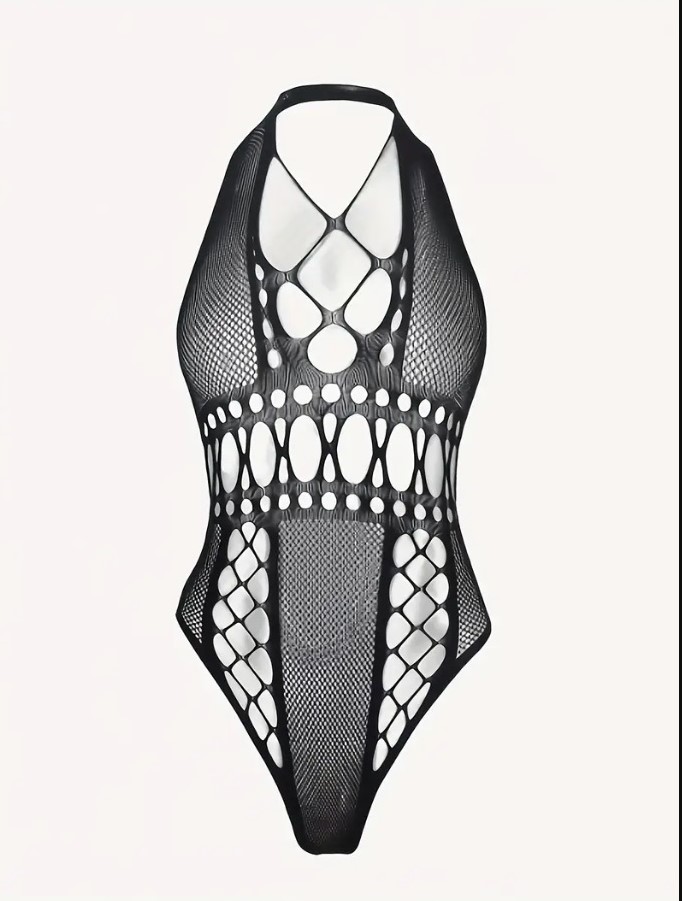 BODY MREŽASTI ČIPKASTI CRNI